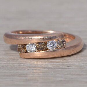Natural Diamond Ring in Rose Gold